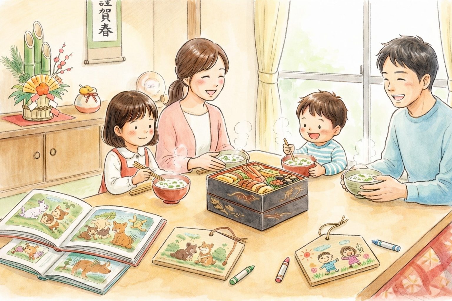 お正月旅育・家族団らんの画像