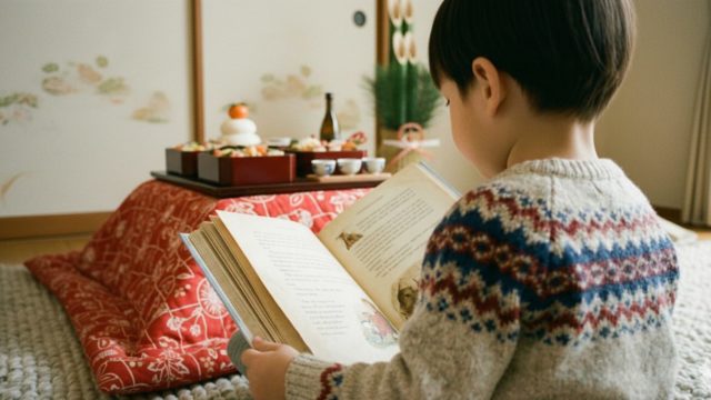 お正月の読書風景